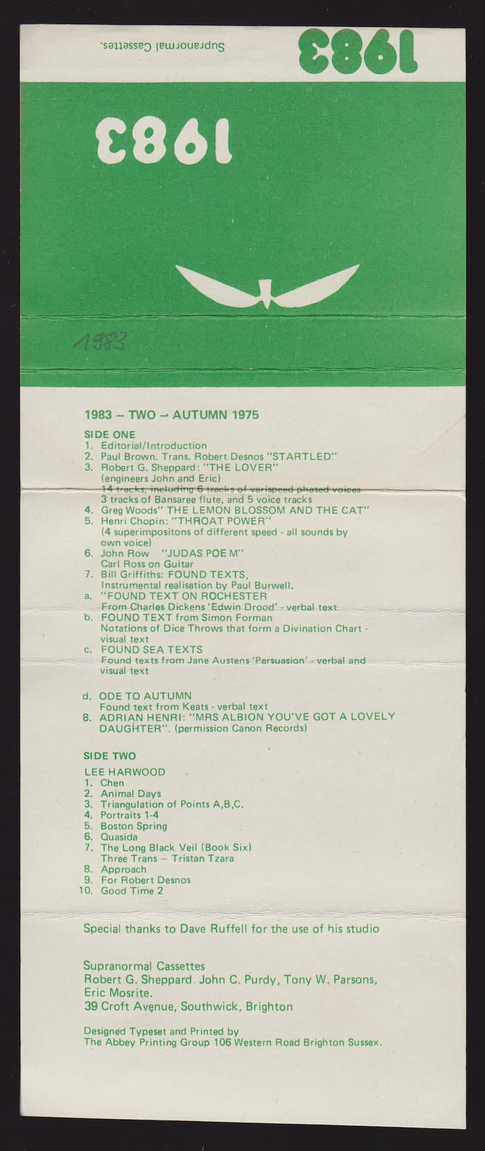 1983 - A Tape Poetry Magazine No. Two