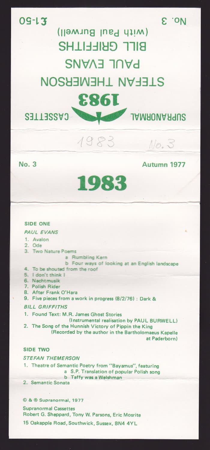 1983 - A Tape Poetry Magazine No. Three