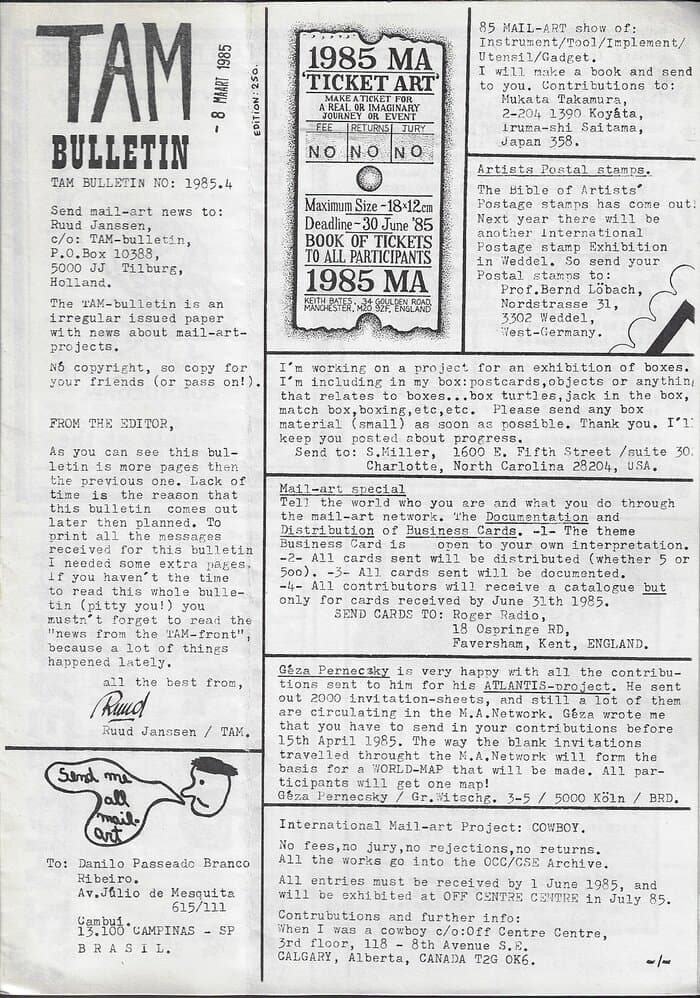 TAM Bulletin 4-1985