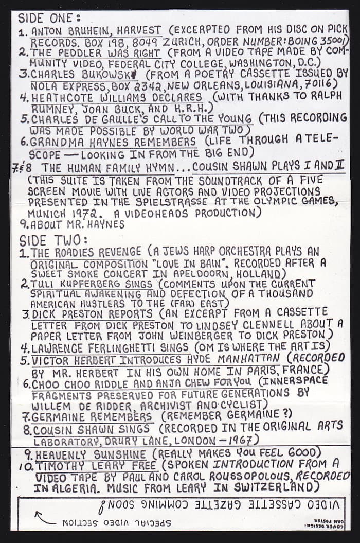 Cassette Gazette No.1