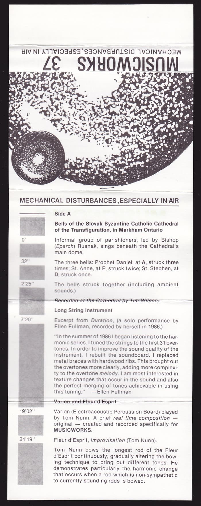 Musicworks 37: Mechanical Disturbances, Especially In Air