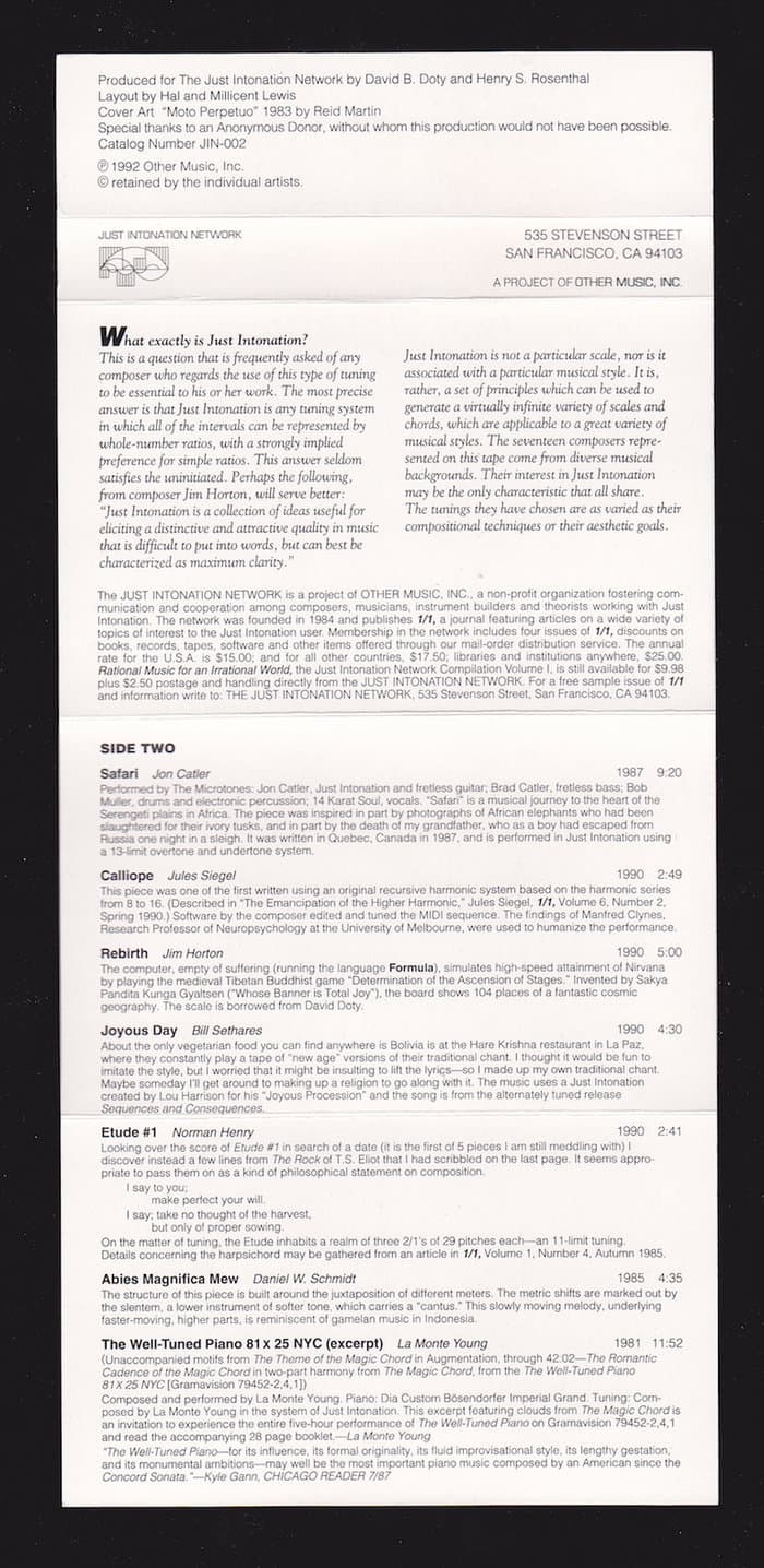 numbers racket - Just Intonation Network Compilation Volume II