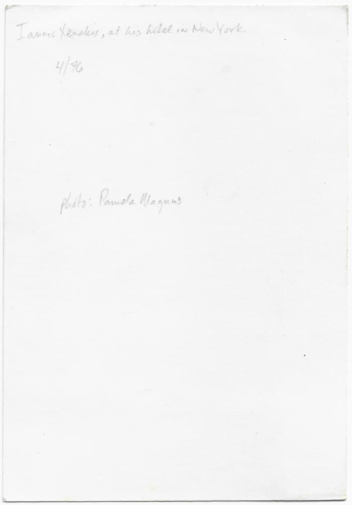 Iannis Xenakis At His Hotel in New York