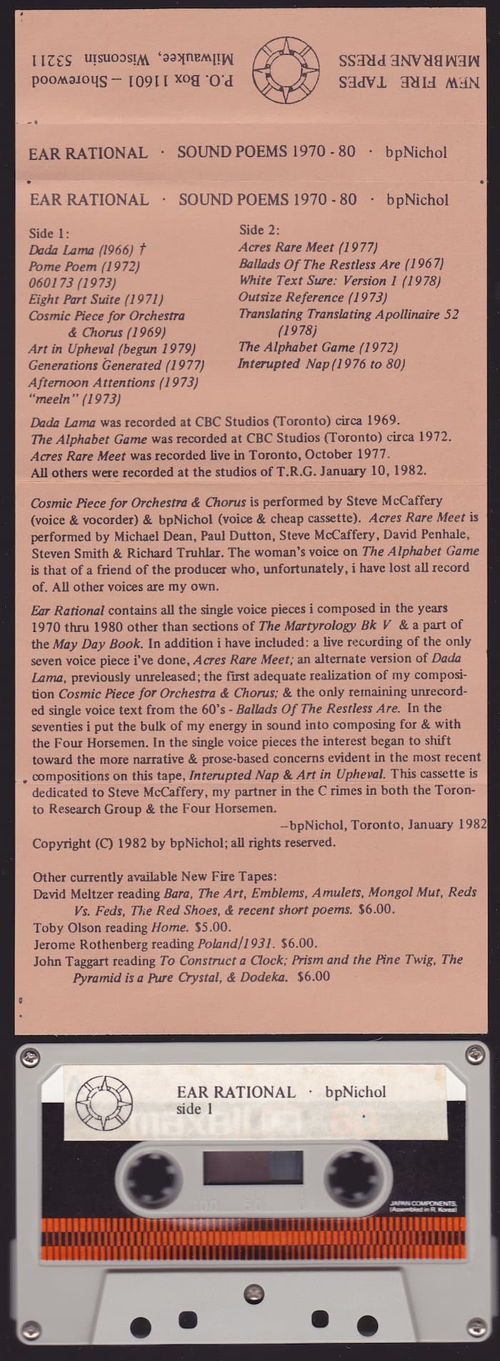 Ear Rational . Sound Poems 1970-80