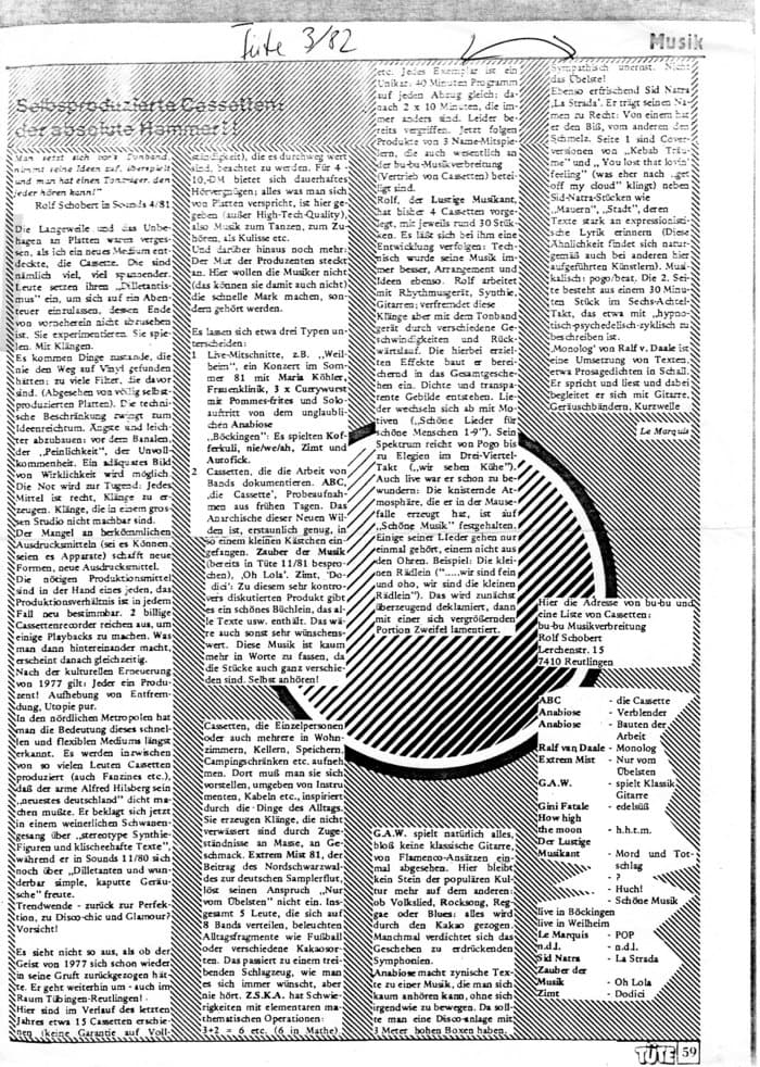 Reviews in Tüte 3 1982