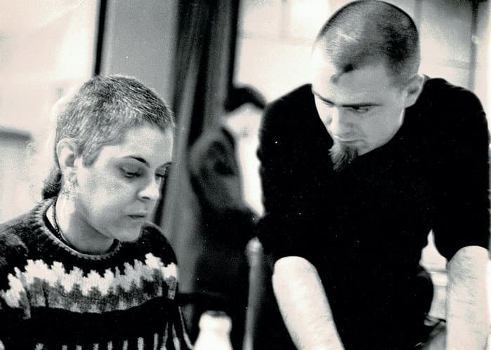 Gen with Andrew McKenzie of Hafler Trio in Karlsruhe 1987
