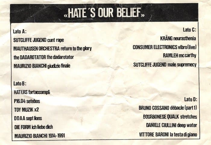 Hate's Our Belief   C90