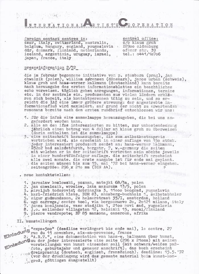 IAC (International Artists Cooperation) No.2