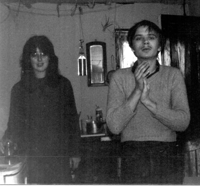 Label pictures of Ian Dobson with several artists like Caroline K, Genesis P Orridge, Vittore Baroni