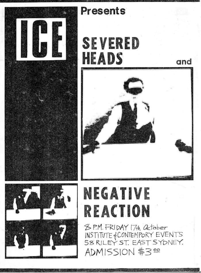 Poster: with Negative Reaction at Institute of Contemporary Events - ICE (1st SH live show, Man of My Dreams performed)