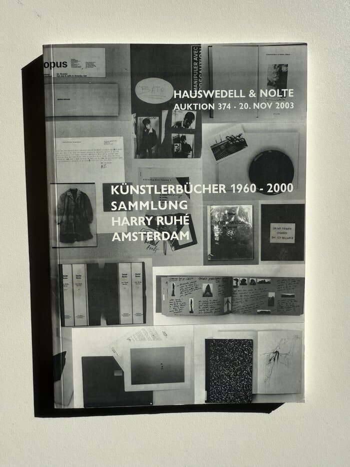 KünstlerBücher 1960-2000 Sammlung Harry Ruhé, Amsterdam", 2003