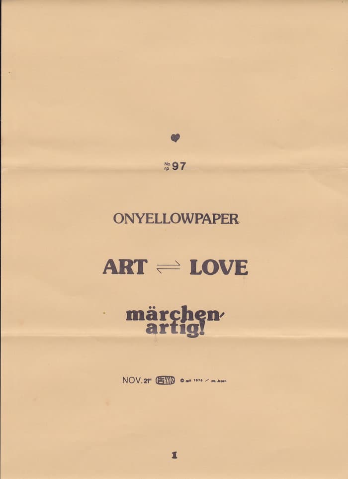 On Yellow Maper No.97 Art - Love (1976)