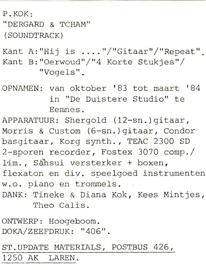 Soundtrack 'Dergard & Tcham'