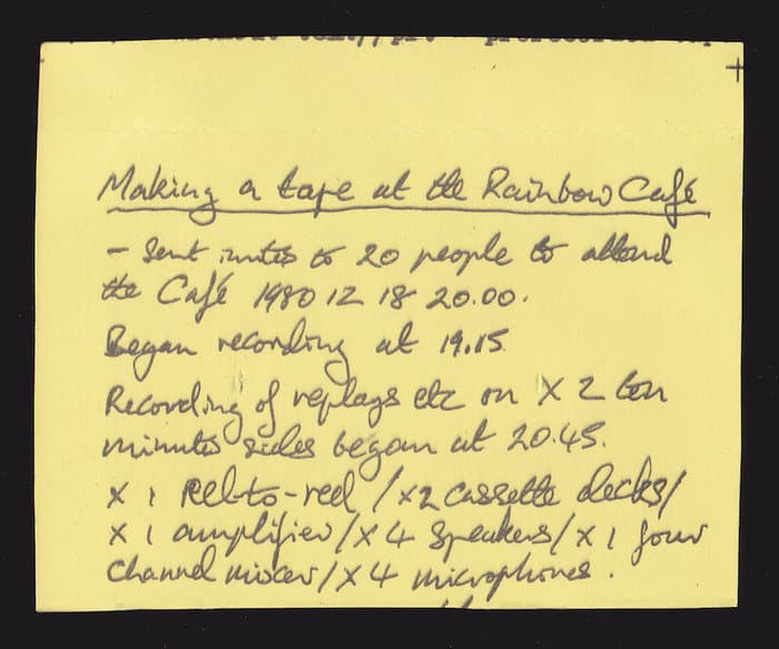 Making a tape at the Rainbow Cafe