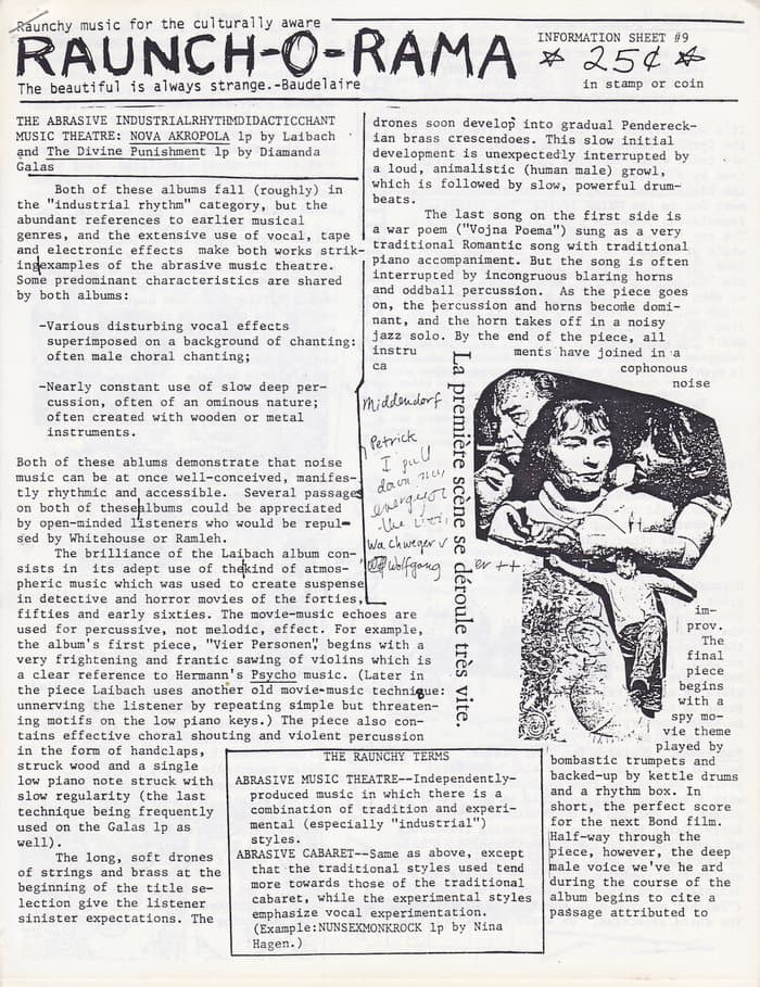 Raunch-O-Rama Information Sheet No.09