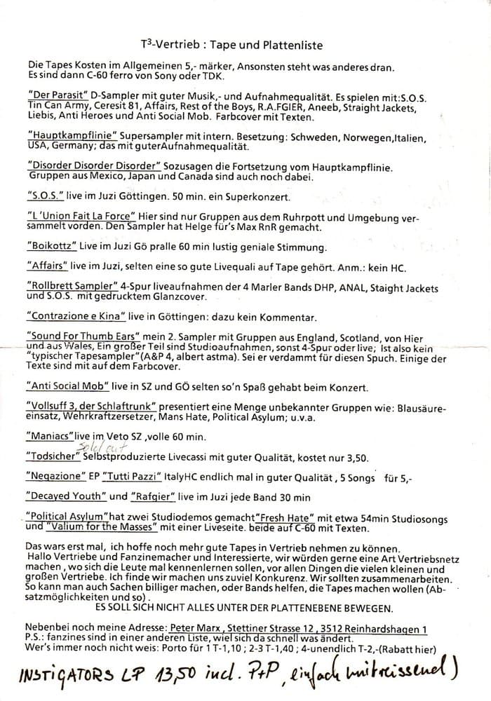 Vertriebsliste