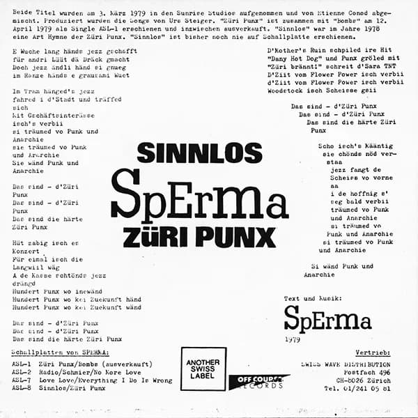 Sperma — Züri Punx / Sinnlos