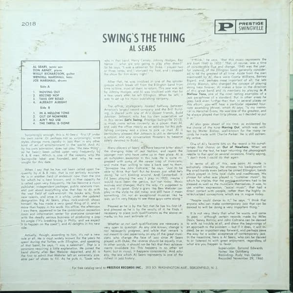 Al Sears — Swing's The Thing