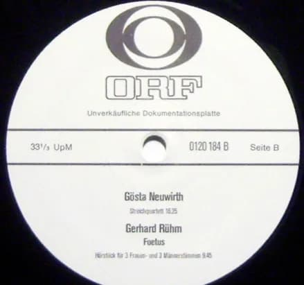 Lorenzo Ferrero / Gösta Neuwirth / Gerhard Rühm — Steirischer Herbst Musikprotokoll 1976