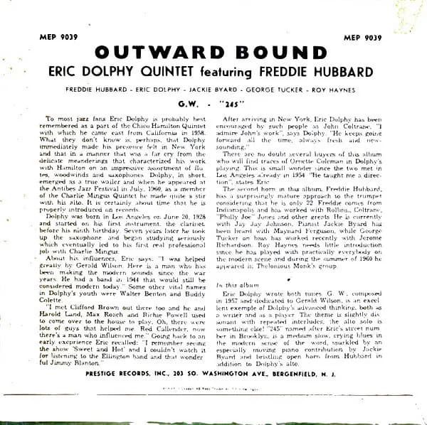 Eric Dolphy Quintet Featuring Freddie Hubbard — Outward Bound