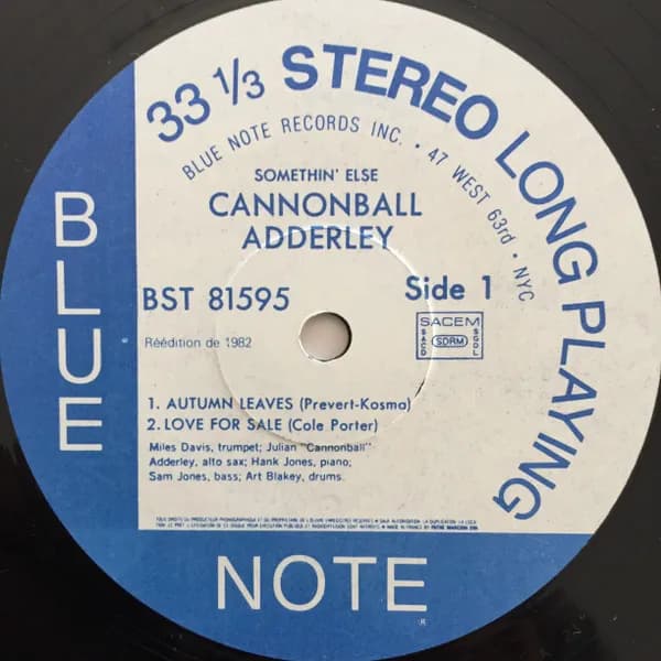 Cannonball Adderley, Miles Davis, Hank Jones, Sam Jones, Art Blakey — Somethin' Else