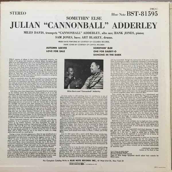 Cannonball Adderley, Miles Davis, Hank Jones, Sam Jones, Art Blakey — Somethin' Else