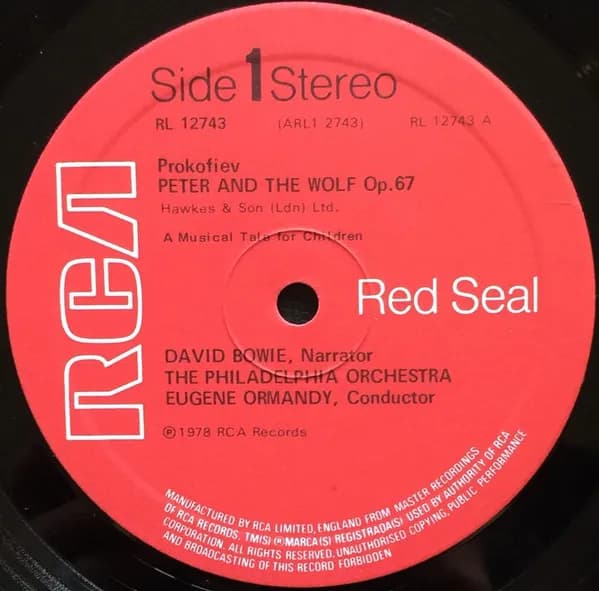 David Bowie Narrates Sergei Prokofiev / Eugene Ormandy, The Philadelphia Orchestra - Benjamin Britten — Peter And The Wolf / Young Person's Guide To The Orchestra
