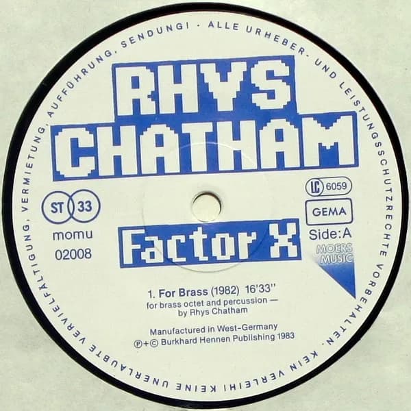 Rhys Chatham — Factor X