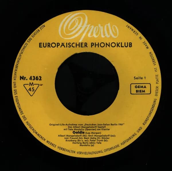 Das Albert Mangelsdorff Septett Mit Tete Montoliu / Spree City Stompers — Original-Life-Aufnahmen Vom "Deutschen Jazz-Salon Berlin 1961"