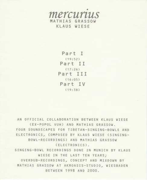 Mathias Grassow - Klaus Wiese — Mercurius