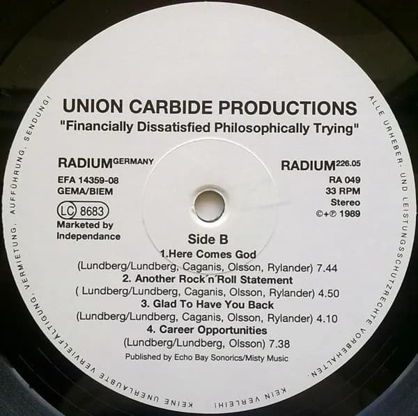 Union Carbide Productions — Financially Dissatisfied Philosophically Trying