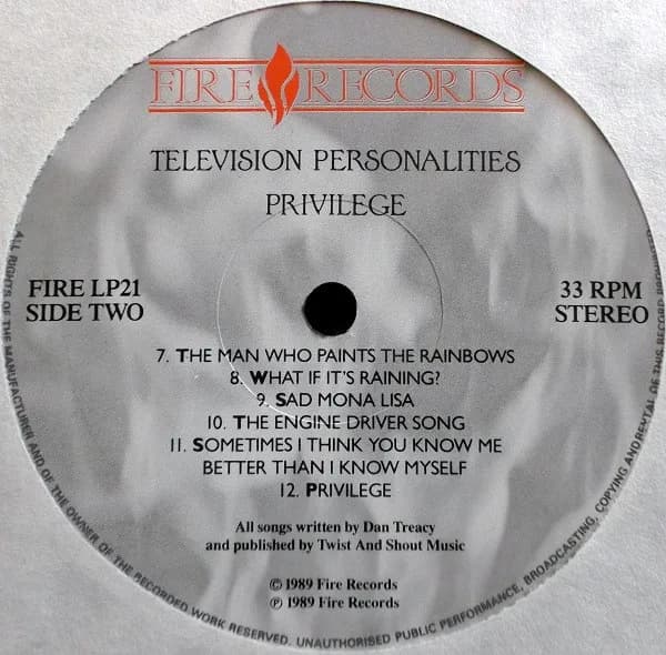 Television Personalities — Privilege