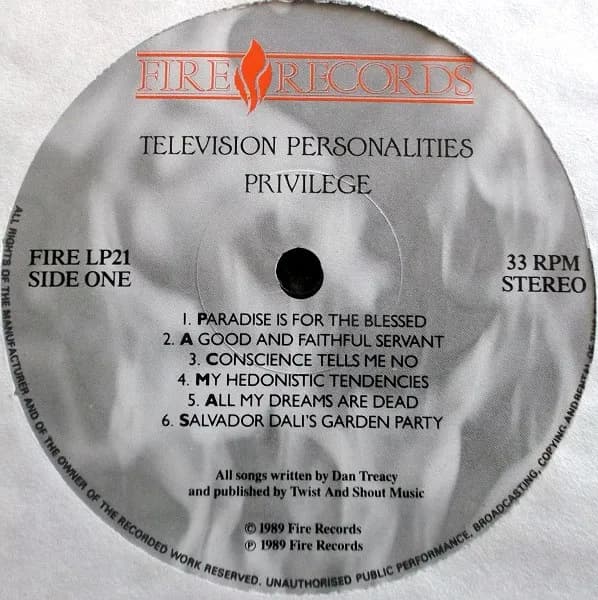 Television Personalities — Privilege