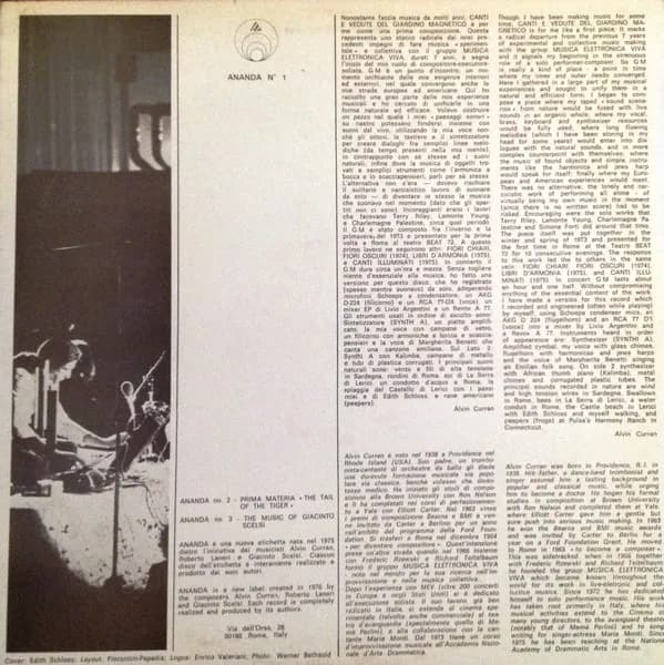 Alvin Curran — Canti E Vedute Del Giardino Magnetico (Songs And Views From The Magnetic Garden)