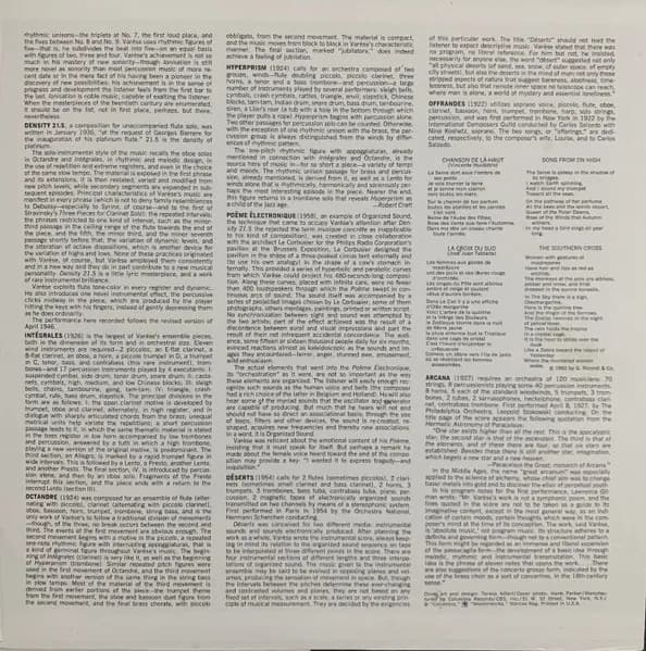 Edgard Varèse, Robert Craft Conducting Columbia Symphony Orchestra — The Varèse Album