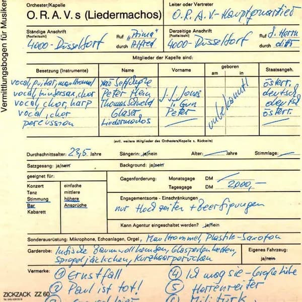O.R.A.V.s (Liedermachos) / Deutschland Terzett — O.R.A.V.s (Liedermachos) / Deutschland Terzett