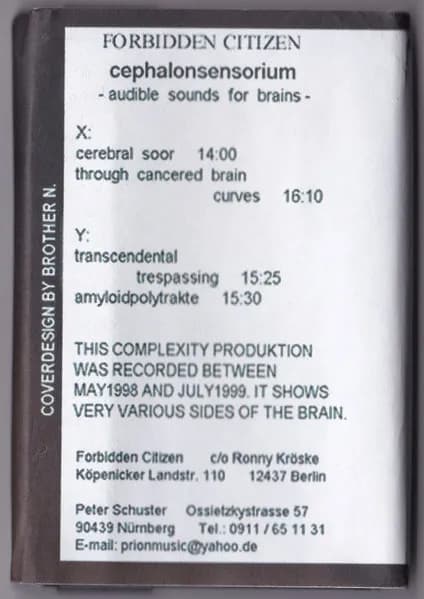 Forbidden Citizen — Cephalonsensorium - Audible Sounds For Brains -