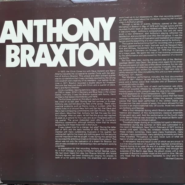 Anthony Braxton — The Montreux / Berlin Concerts
