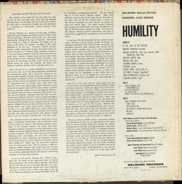 Maurice McIntyre — Humility In The Light Of Creator