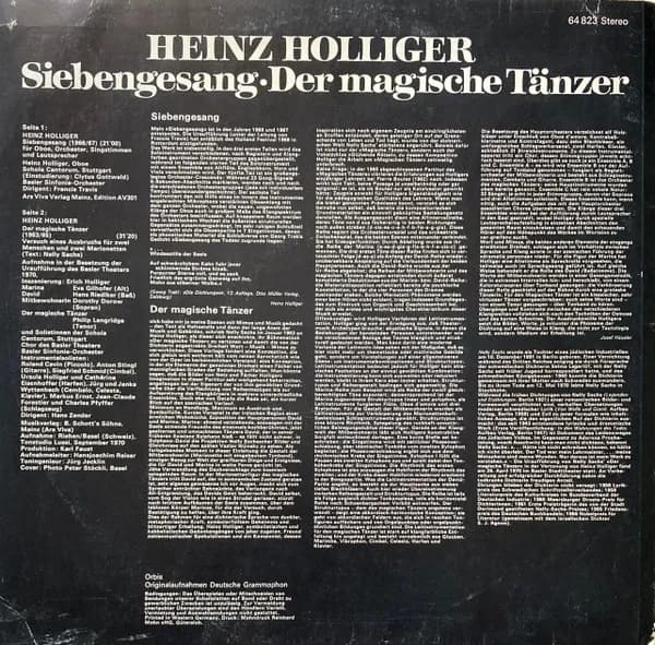 Heinz Holliger — Siebengesang · Der Magische Tänzer