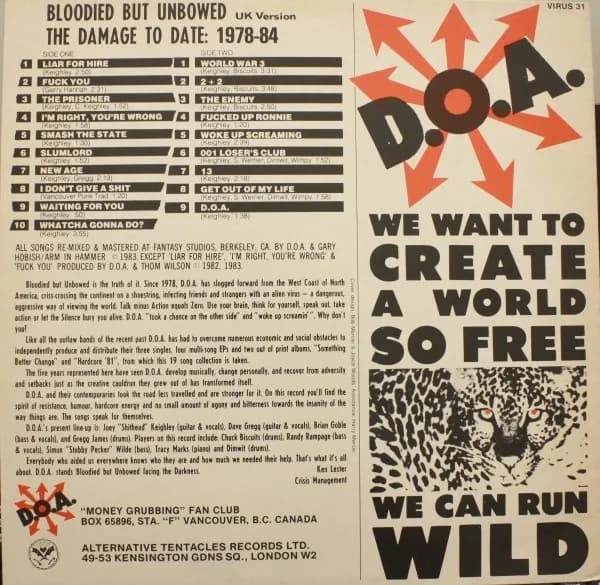 D.O.A. (2) — Bloodied But Unbowed (The Damage To Date: 1978-1984)