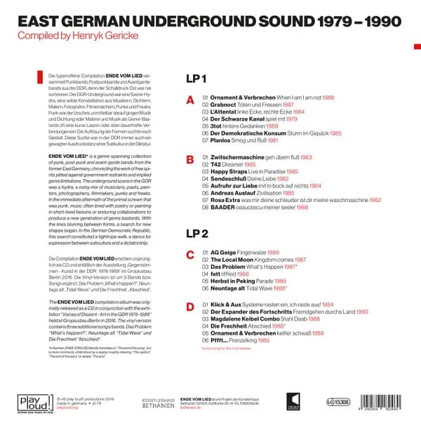 Various — Ende Vom Lied: East German Underground Sound 1979 - 1990
