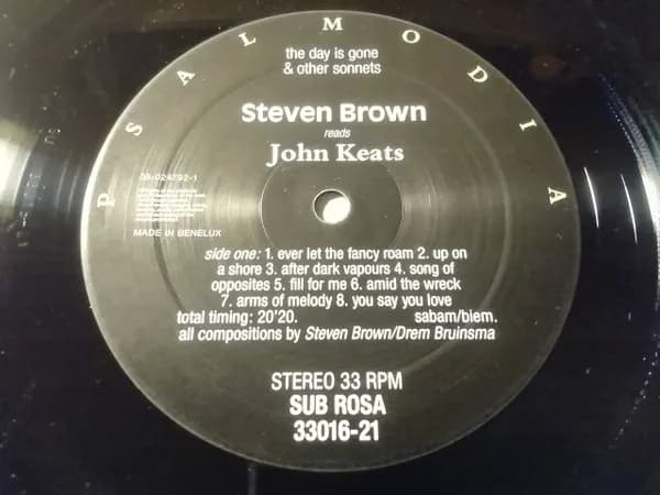 Steven Brown Reads John Keats — The Day Is Gone & Other Sonnets