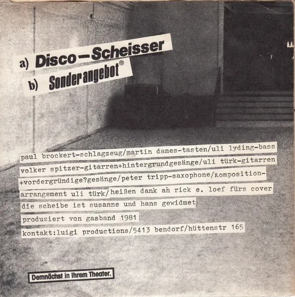 Gasband — Disco-Scheisser