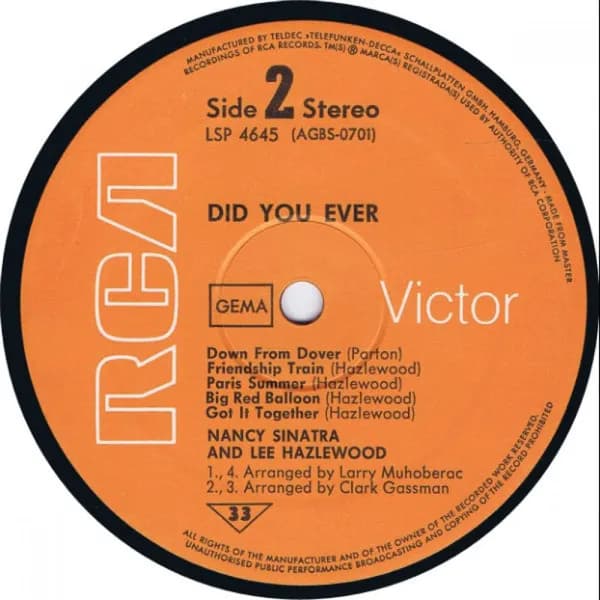 Nancy Sinatra & Lee Hazlewood — Did You Ever?