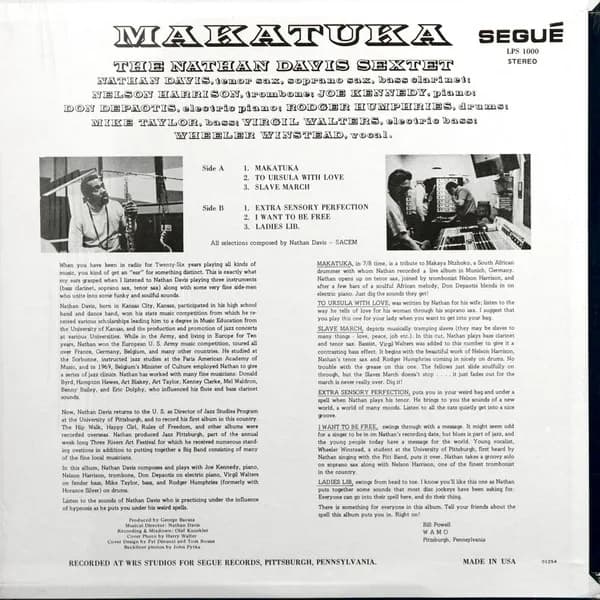The Nathan Davis Sextet — Makatuka
