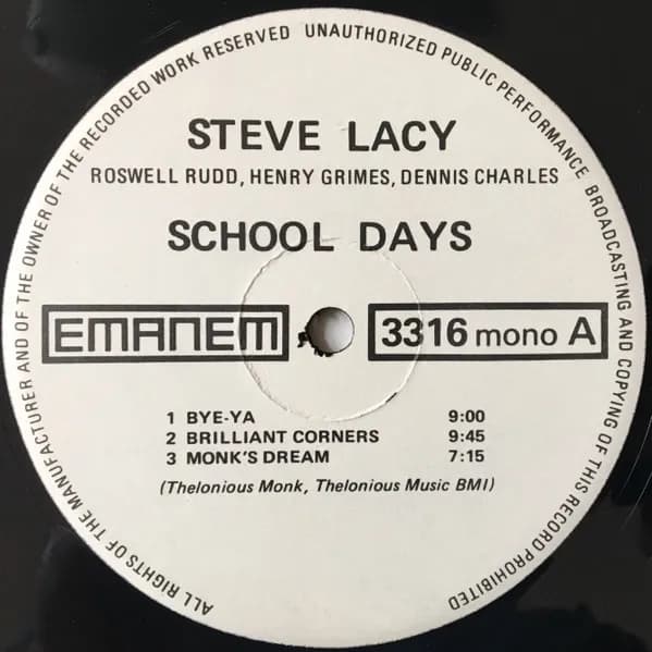 Steve Lacy, Roswell Rudd, Henry Grimes, Denis Charles — School Days ~ A 1963 Live Session Released For The First Time