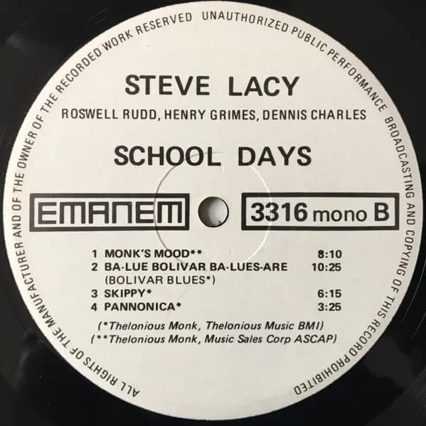 Steve Lacy, Roswell Rudd, Henry Grimes, Denis Charles — School Days ~ A 1963 Live Session Released For The First Time