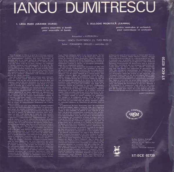 Iancu Dumitrescu — Grande Ourse / Aulodie Mioritică (Gamma)