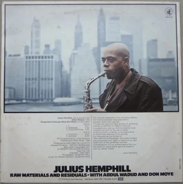 Julius Hemphill With Abdul Wadud And Famoudou Don Moye — Raw Materials And Residuals
